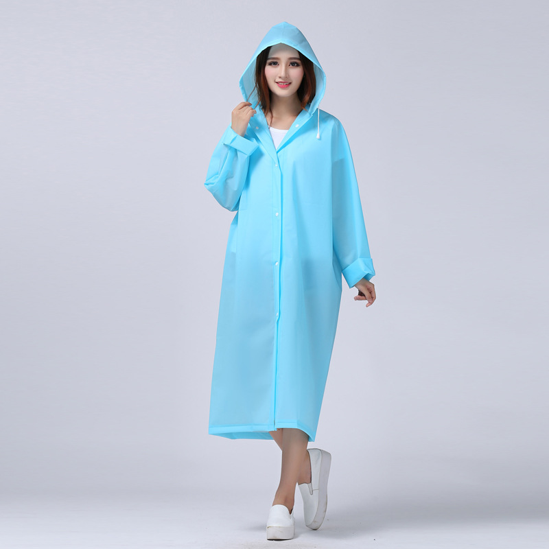 Tianxiyu Outdoor Hiking Raincoat Factory Wholesale Men&#039;s Fashion Translucent Frosted Thickened Eva Raincoat Women