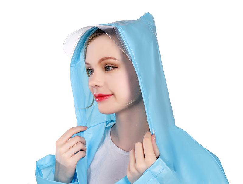 Thickened Eva Raincoat Tourist Mountaineering Hiking Transparent Outdoor Men and Women Adult Non-Disposable Frosted Raincoat Customization