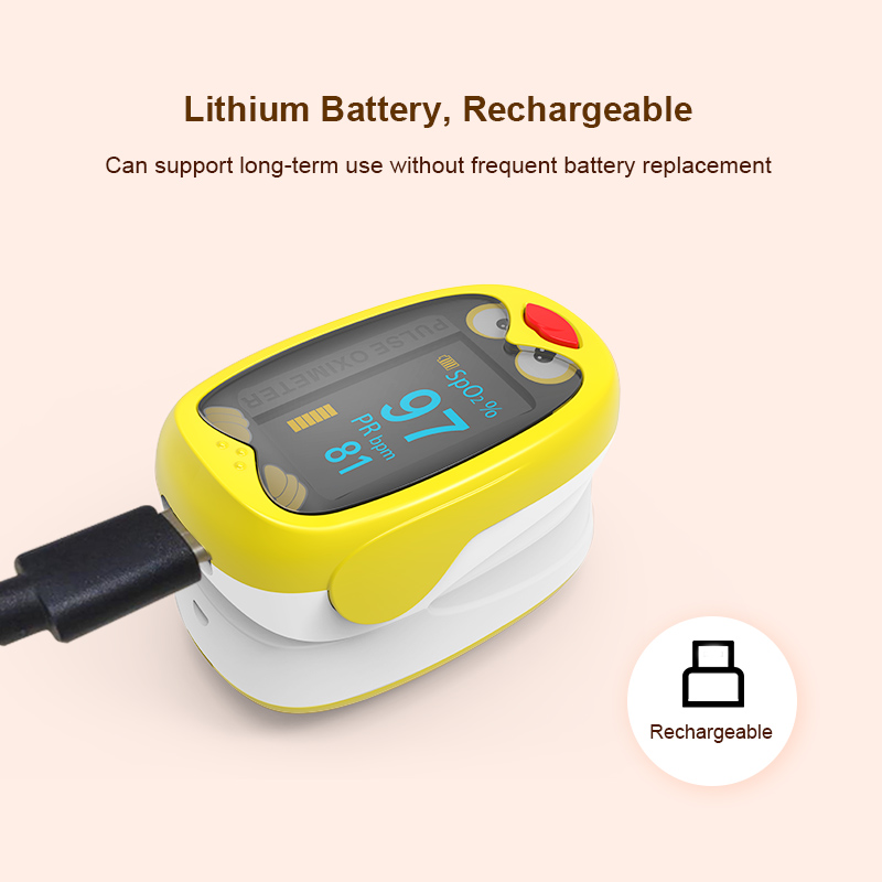 Manufacturer Children Lithium Battery Finger Clip Oximeter Finger Pulse Oxygen Saturation Monitor Foreign Trade E-Commerce Hot Sale
