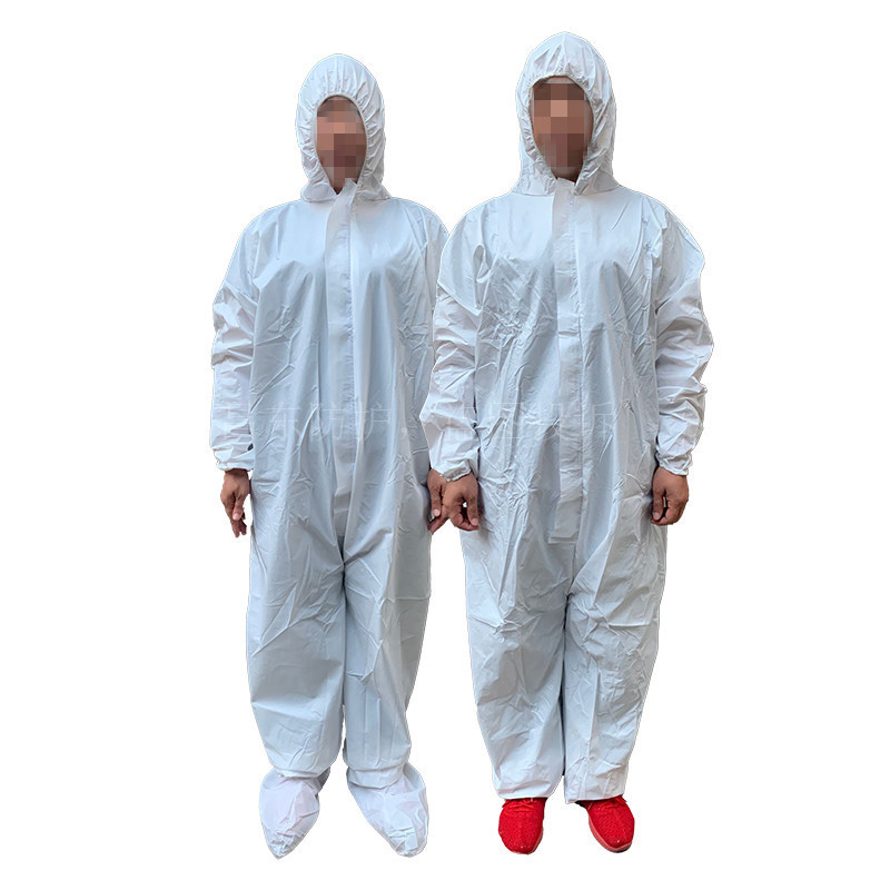 Protective Clothing SF Oil-Proof Disposable Non-Woven Coated Painting Farm One-Piece Breathable Film Isolation Clothing
