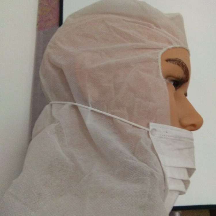 Non-woven head cap Pirate Hat with Two Layers Three-Layer Mask Dustproof Anti-Fall Hair Full Coverage Food Factory