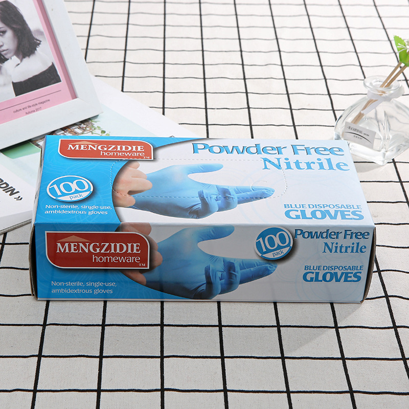 100 PCs 3.5G Disposable Nitrile Gloves Catering Household Rubber Gloves Plastic Protective Gloves Wholesale
