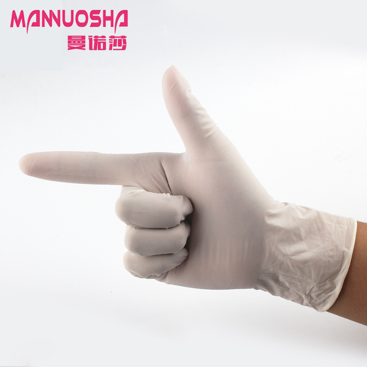 Menosha 9-inch disposable medical rubber inspection household food labor protection weat-resistant latex gloves wholesale