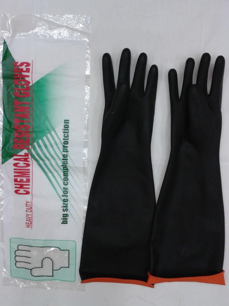 Acid and alkali resistant industrial latex gloves