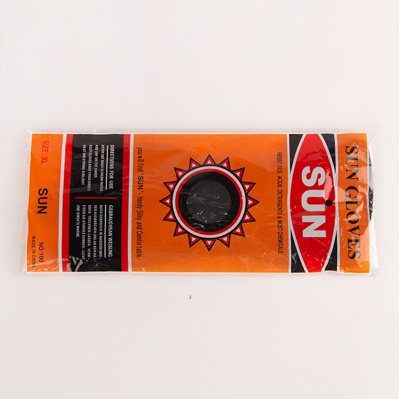 Spot Labor Protection Gloves SUNFLOWER Black Industrial Soft Rubber Gloves Non-Slip Oil and Acid and Alkali Resistant Black Latex Gloves