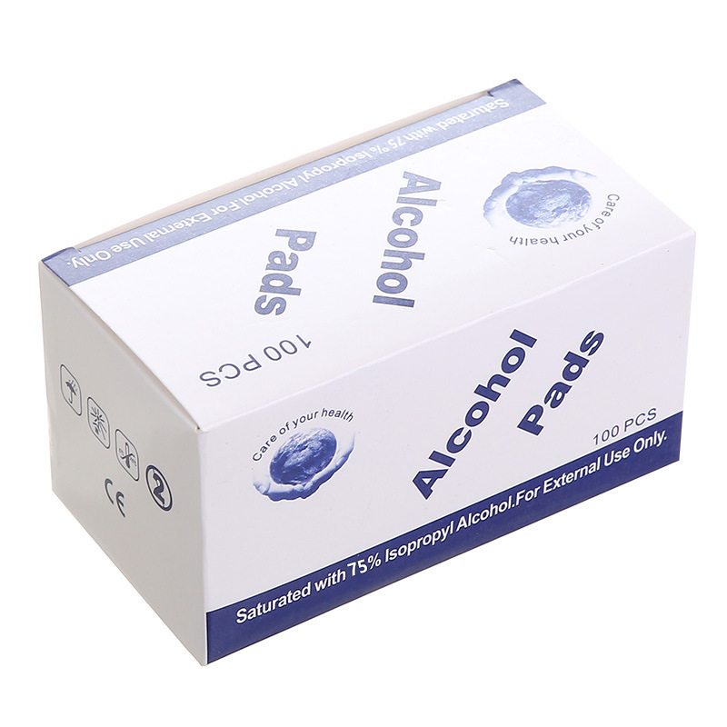 Independent Packaging Disposable Alcohol Pad 6 * 3cm Alcohol Disinfection Wipe 100 Pieces Boxed Mobile Phone Wipes