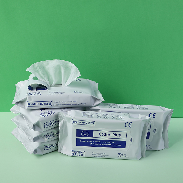 Cross-Border Foreign Trade Cotton Age Alcohol Disinfection Wipes Disposable Portable Student Household Cleaning Alcohol Pad 50 Sheets
