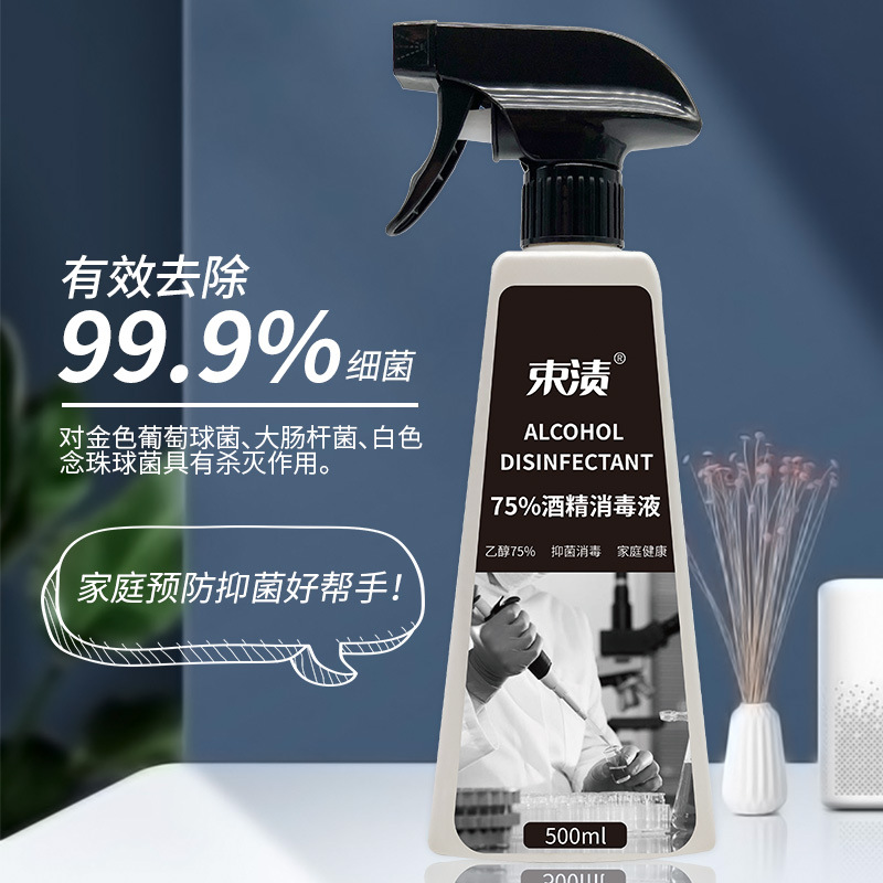 500ml75 Degrees Alcohol Spray Water-Free Hand Washing Disinfectant Factory Labeling Processing Wholesale Sterilization Portable