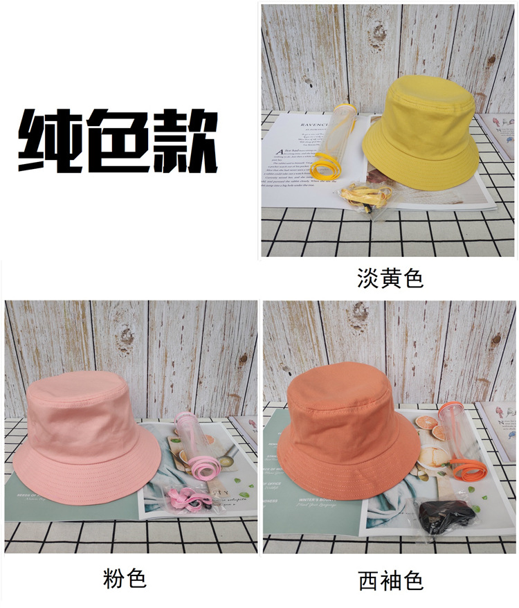 Anti-droplet Cap  Windproof Dustproof Cover Face Protective Caps Korean Style with Mask Removable Bucket Hat