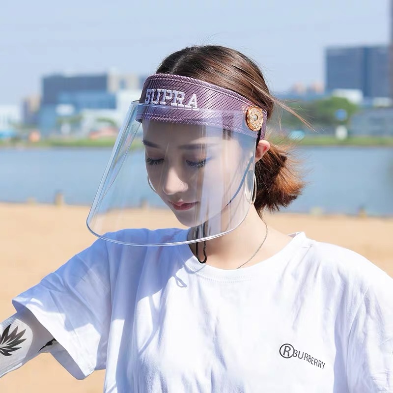 Sun-Proof Dustproof Full Face Cover Protective Mask Transparent Summer Season Anti-droplet Cap