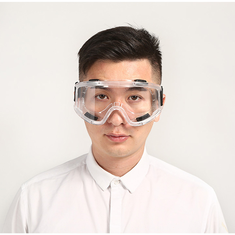 Dust-Proof Anti-Fog Four-Hole Wind Mirror Sports Safety Eye Protection Glasses Fully Enclosed Sealed Labor Protection Welding Protective Goggles