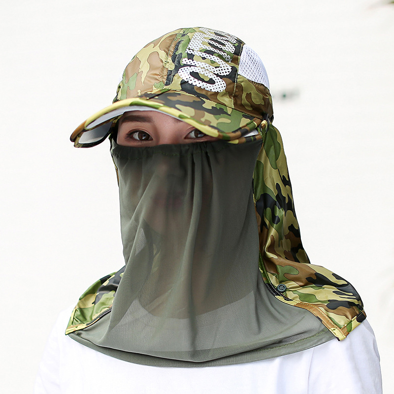 Summer cycling neck shields sun hat is suing sun visor hat retractable cap dust respirator cap sunscreen cap
