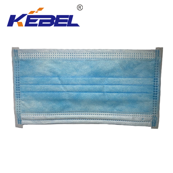 Wholesale Price Medical Procedure Disposable Surgical Mask Blue Earloop Pleated 3 Ply with Steel Wire 