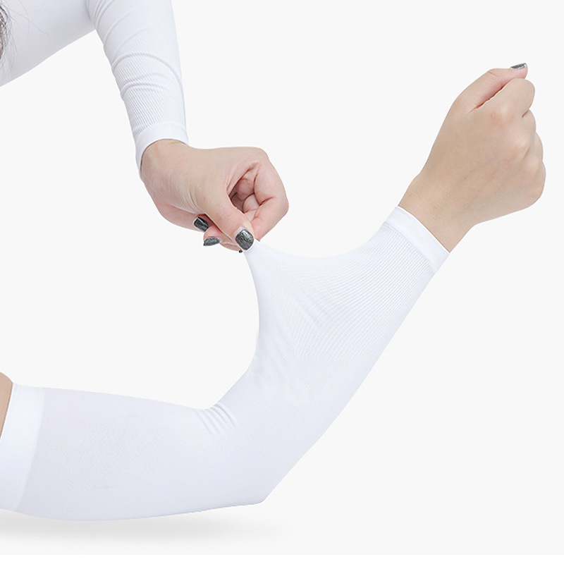 7012 Korean Style Summer Ice Silk Cool UV Protection Gloves Outdoor Riding Goddess Seamless Sun Protection Ice Sleeve