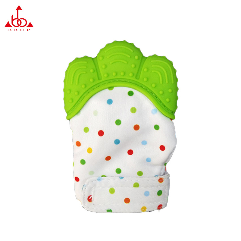 Bbupmj Baby Silicone Molar Gloves Food Grade Anti-Bite Hand Teether Containing Ringing Paper Factory in Stock Five Colors