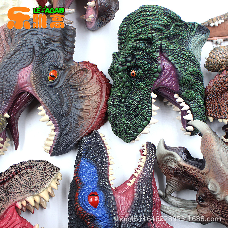 Dinosaur Hand Puppet Gloves Soft Rubber Toy Simulation Tyrannosaurus Rex Model Animal Boy and Girl Baby Interactive Dinosaur Toys