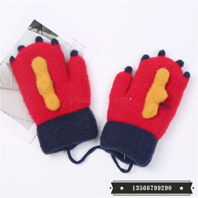Children&#039;s Cartoon Gloves Autumn and Winter Men&#039;s and Women&#039;s Children &amp; Baby Baojia Velvet Warm and Cute Halter Warm Gloves