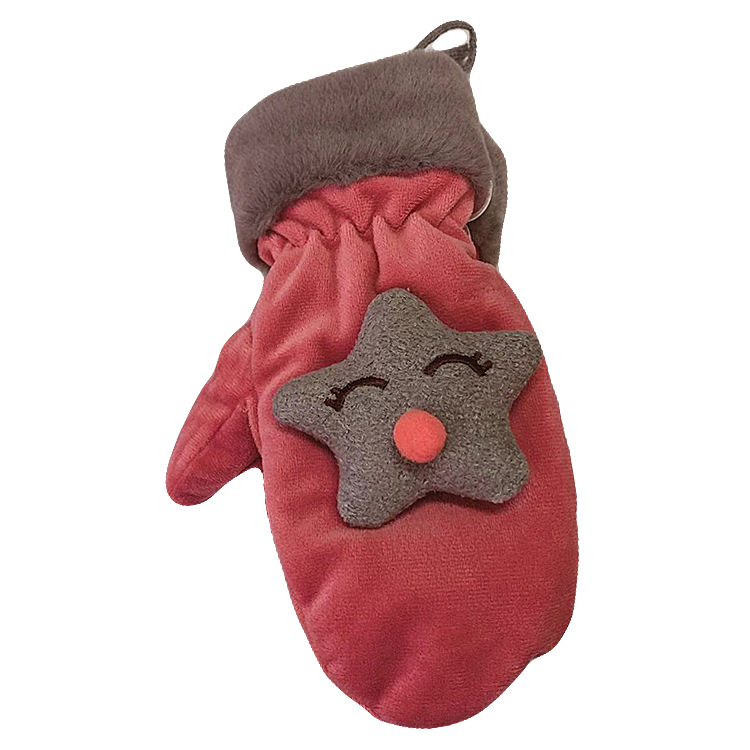 Winter warm pack refers to gloves for men and women with fleece thickened cycling gloves star student cartoon gloves