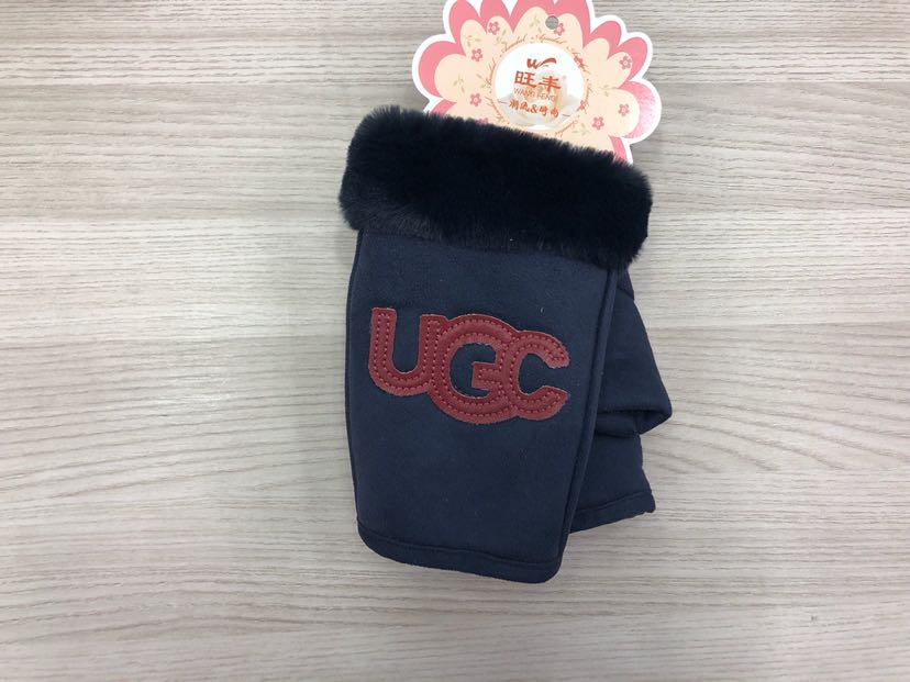 Winter warm half finger suede gloves plush cartoon gloves for children and students