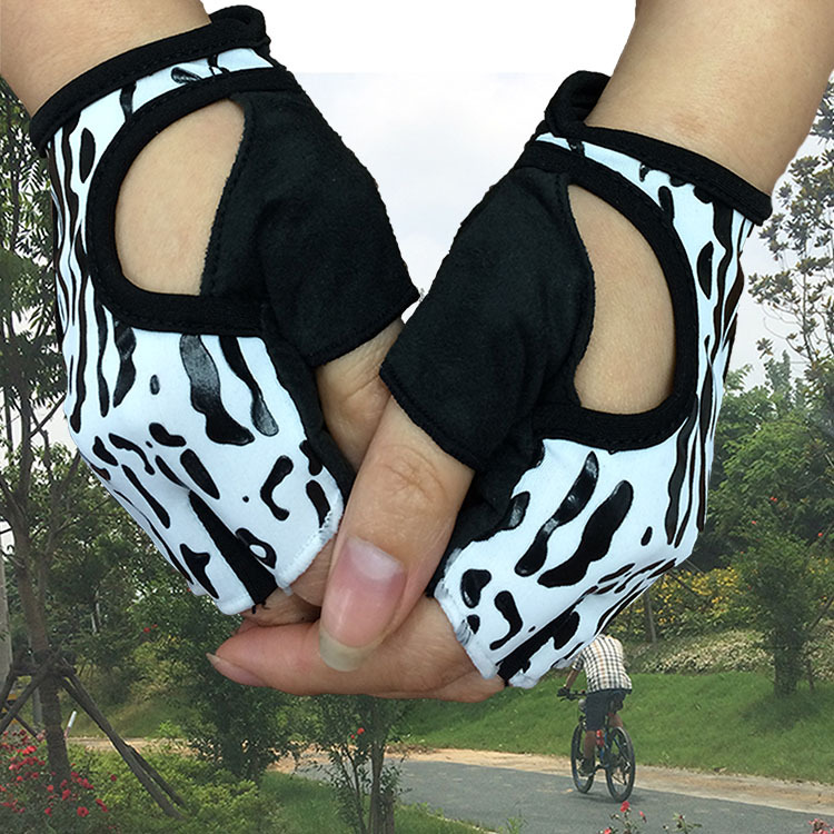 Exclusive for Cross-Border Women&#039;s Leopard-Print Iron Gloves Goddess Fingerless Fitness Training Half-Finger Gloves for Riding Ladies