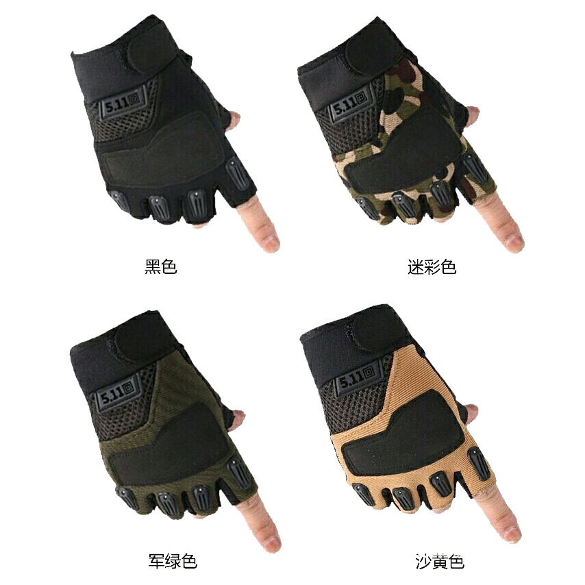 Foreign Trade Cross-Border Spring, Summer, Autumn Four Seasons Outdoor Tactics Special Forces Non-Slip Half-Finger Riding Gloves Men