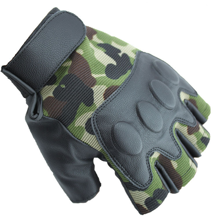 Cross-Border Outdoor Sports Tactical Half Gloves Soft and Comfortable Imitation Leather Bicycle Half-Finger Riding Gloves