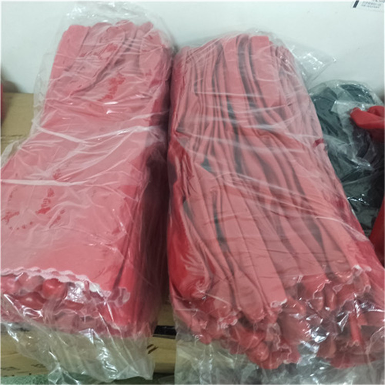 Labor Protection Gloves Red PVC Plastic Gloves Cut-Resistant Oil-Resistant and Antifouling Factory Direct Sales Factory Construction Site Work Gloves