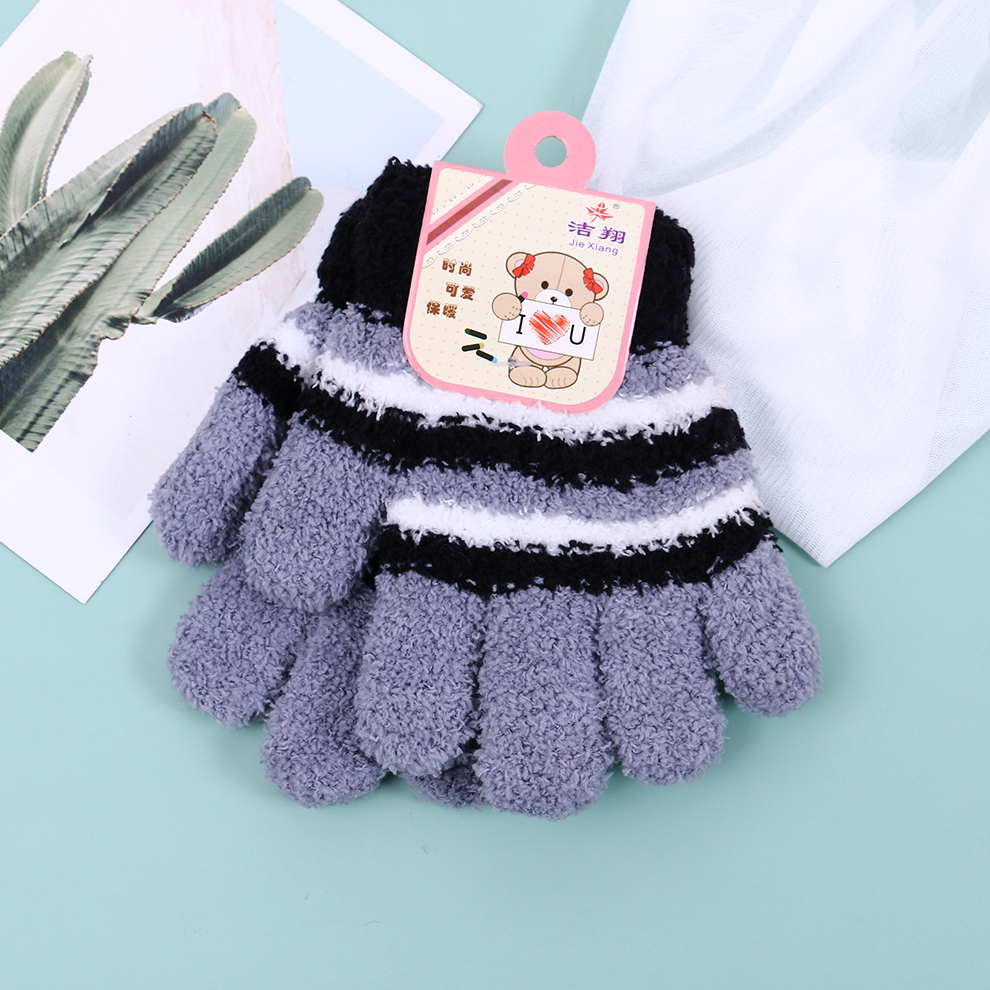 Boys and Girls Gloves Children&#039;s Five Finger Full Finger Winter Thermal Knitting Cute Child Student Toddler and Baby Full Finger