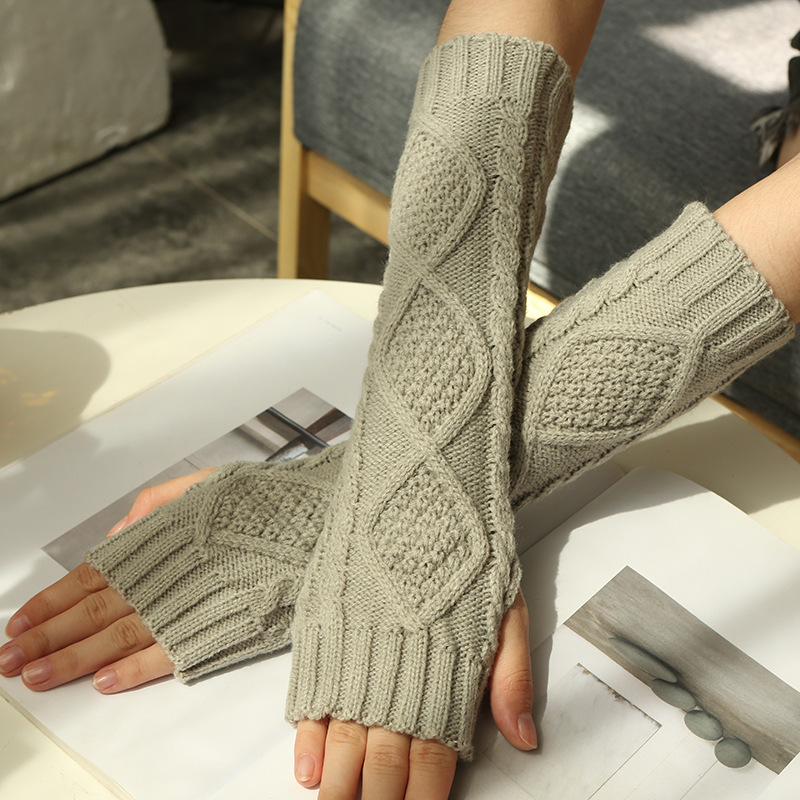 Factory Direct Supply Winter Women&#039;s Gloves Thermal Knitting Gloves Korean Protective Glove 30cm Cold-Proof Oversleeves Wholesale