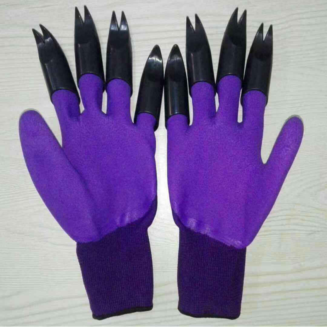 \&#034;New PU gloves garden work gloves with 8 plastic gloves in a variety of colors.
