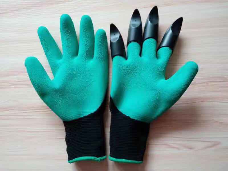 \&#034;New PU gloves garden work gloves with 8 plastic gloves in a variety of colors.