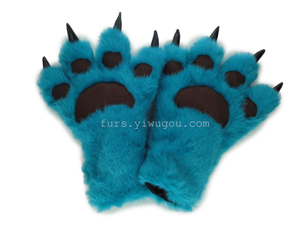 Performance gloves plush bear paw gloves and winter gloves fur gloves four finger gloves