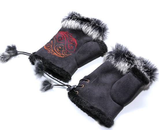 Fashion ladies fingerless gloves fur gloves, winter gloves, rabbit fur gloves