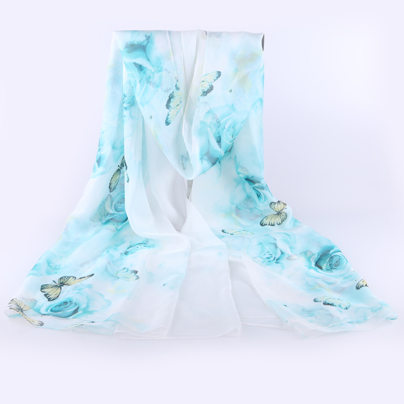 Super large overlength scarf Printing beach scarf Chiffon sunscreen shawl dual-purpose