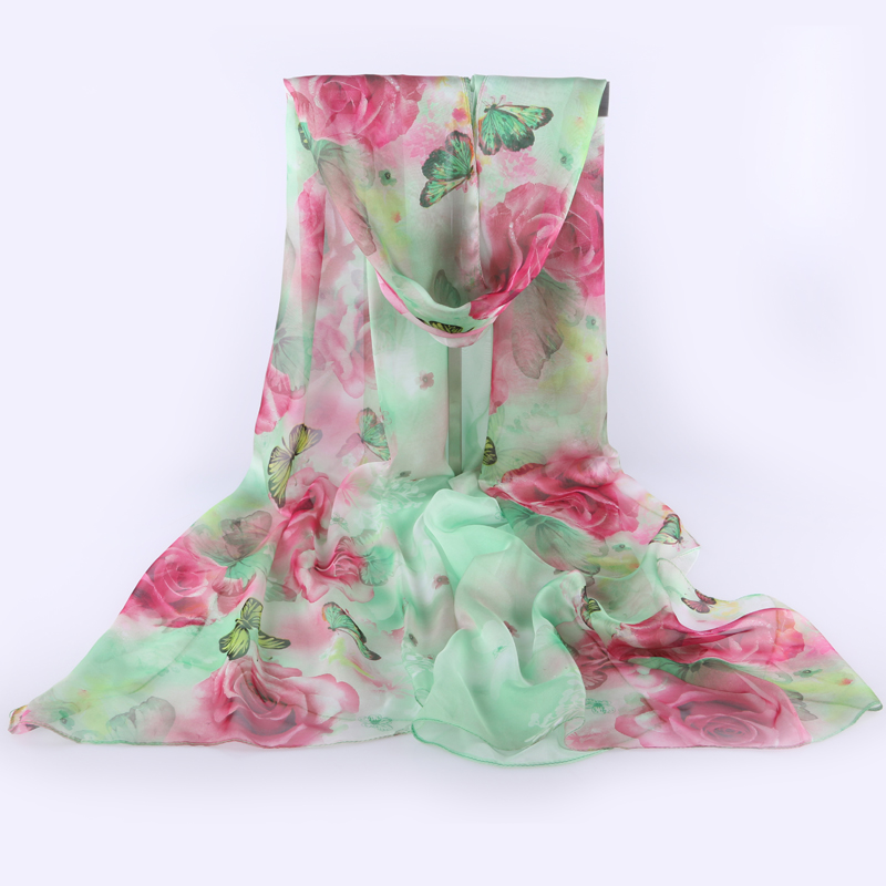 Super large overlength scarf Printing beach scarf Chiffon sunscreen shawl dual-purpose