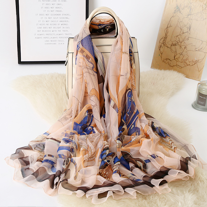 Foreign Trade Spring and Summer New Large Size Yourou Yarn Scarf Travel Beach Towel Sunscreen Shawl Factory Direct Sales
