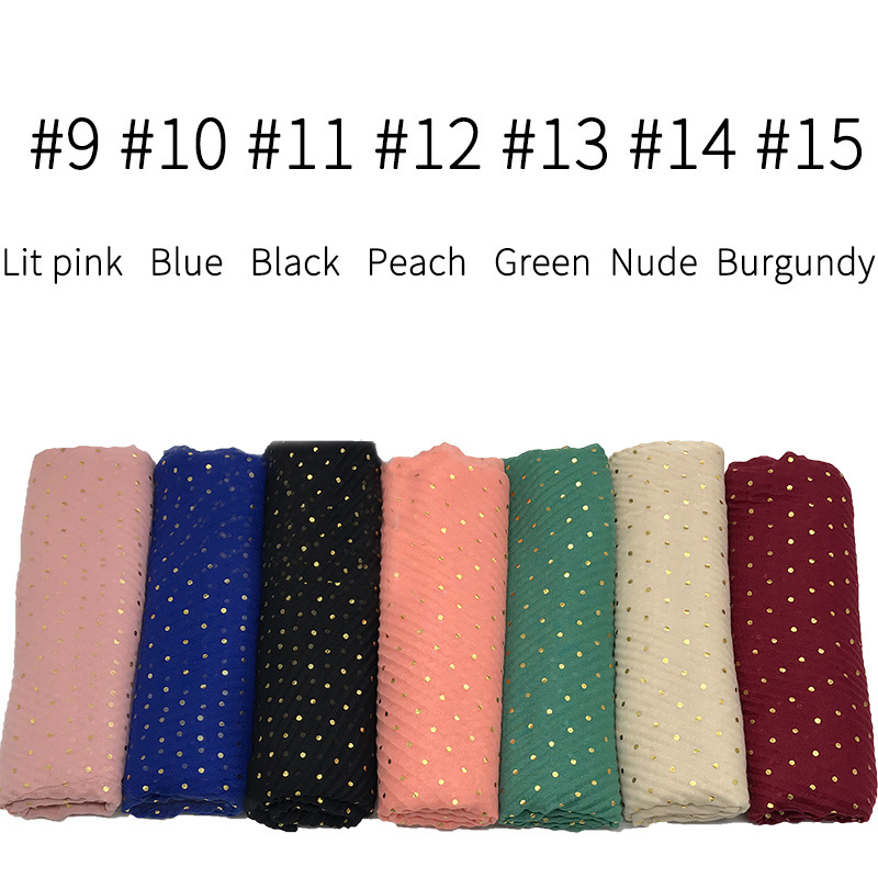 Cross-Border Foreign Trade New Cotton and Linen Bronzing Dot Crumpled Women Scarf Ethnic Silk Scarf Bag Bandana One Piece Dropshipping