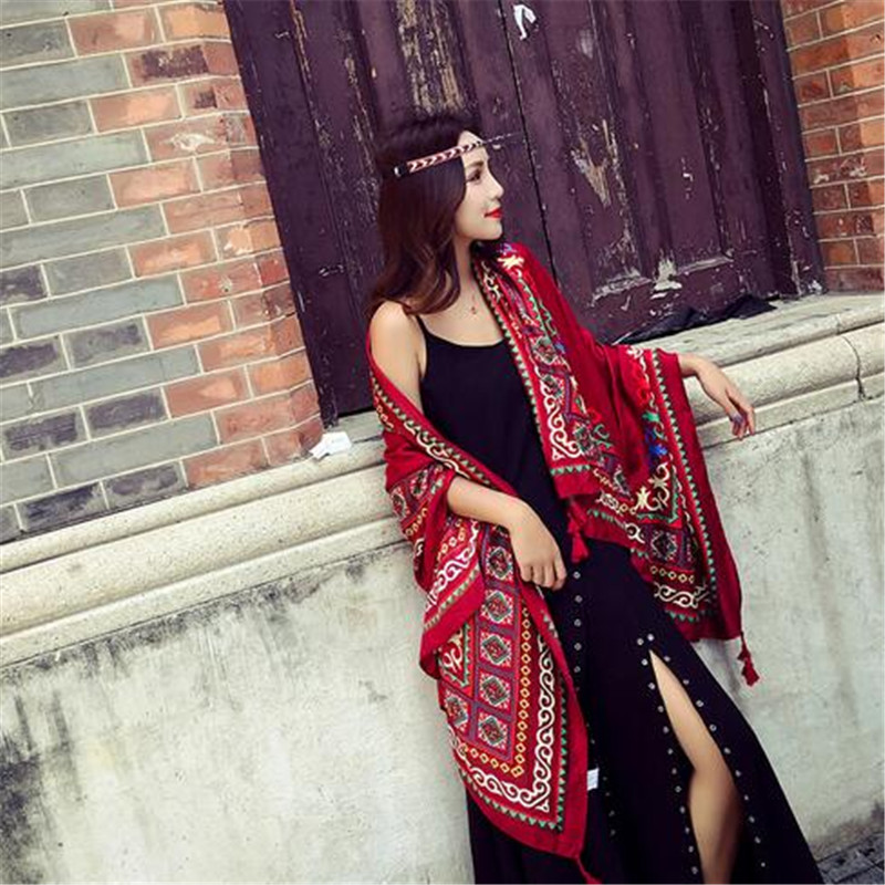 2018 Bohemian Ethnic Style Women&#039;s Travel Photography Beach Towel Variety Scarf Air Conditioning Shawl Dual-Use