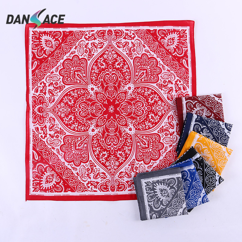 58cm New Pure Cotton Paisley Large Kerchief Cycling Headscarf Outdoor Sports Scarf Ethnic Style Bandana Headband