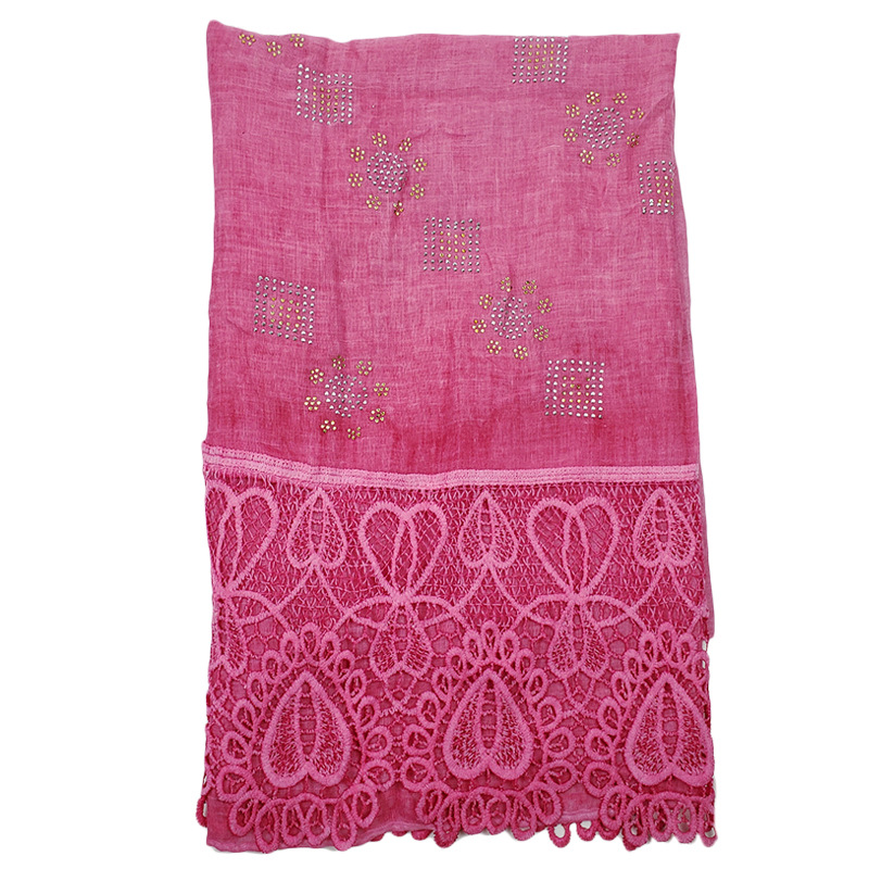 Amazon Hot Muslim Lace Tr Rhinestone Cross-Market Fashion Korean Shawl Baotou Scarf