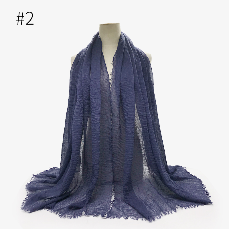 Solid Color Ring Velvet Tr Cotton Monochrome Split Wrinkle Scarf Women&#039;s Toe Cap Shawl Scarf Factory in Stock Wholesale