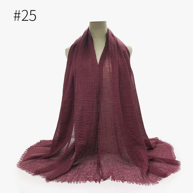Solid Color Ring Velvet Tr Cotton Monochrome Split Wrinkle Scarf Women&#039;s Toe Cap Shawl Scarf Factory in Stock Wholesale
