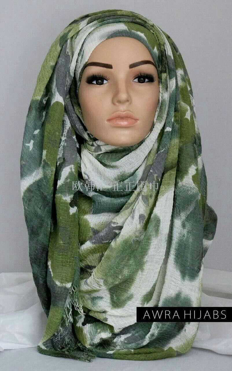 Ring velvet TR cotton printed scarf (beach towel, headscarf)