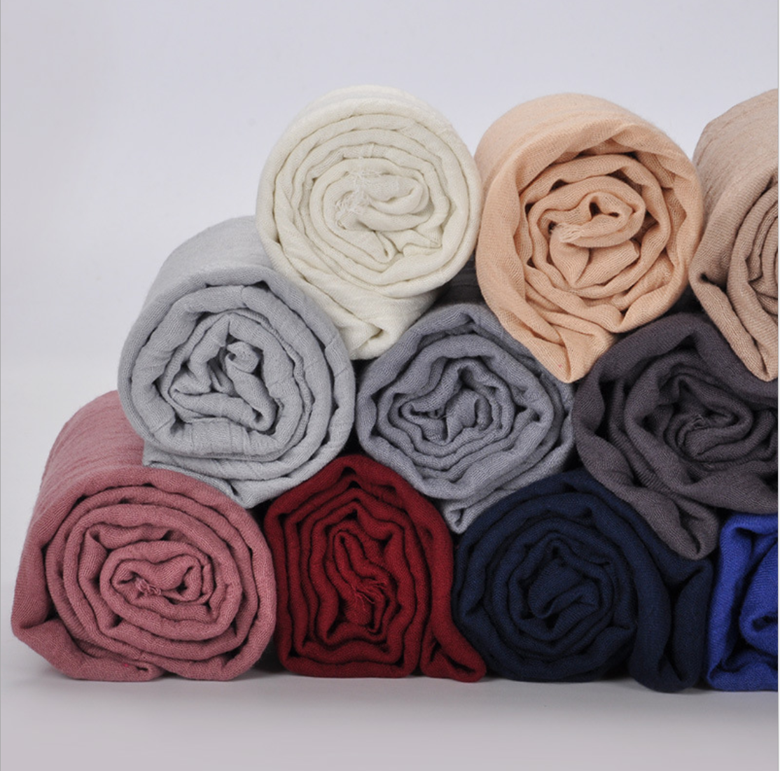 New pure cotton and hemp scarf TR cotton candy color thermal scarf monochrome travel retro acoustic shawls manufacturers