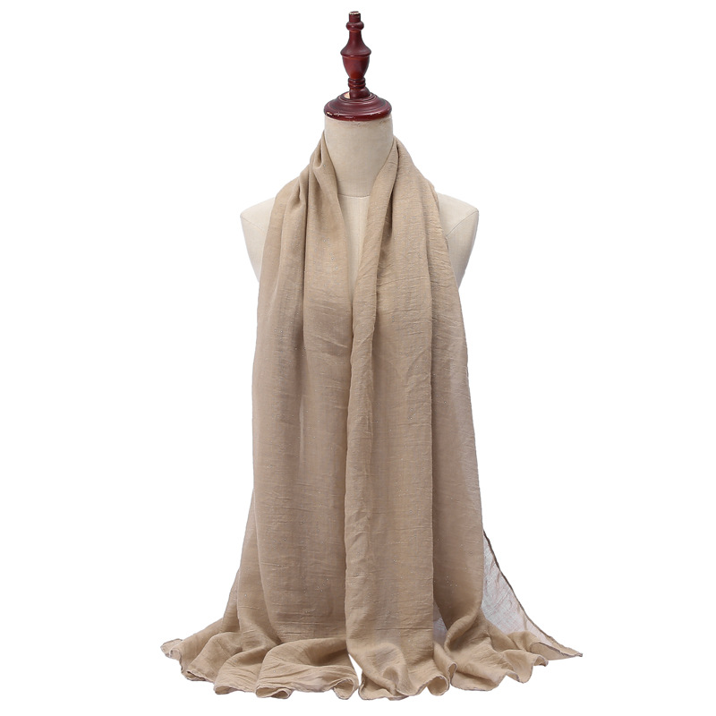 New Tr Cotton and Linen Scarf Women&#039;s Ethnic Style Scarf Shawl Gift Stall Hot Sale Monochrome All-Match Scarf Wholesale