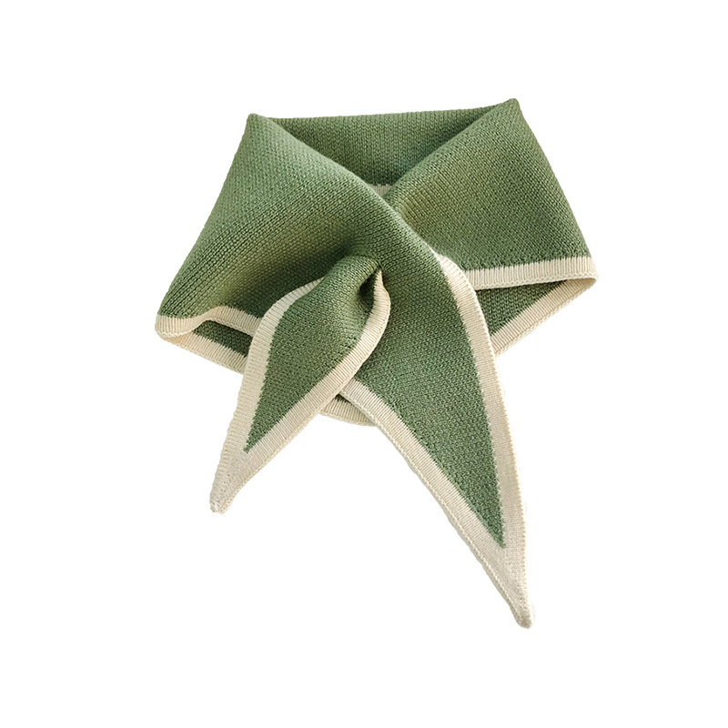 Korean-Style All-Match Small Scarf Autumn and Winter Knitting Wool Bandana Cotton Pure Color Soft Scarf Knitting Scarf
