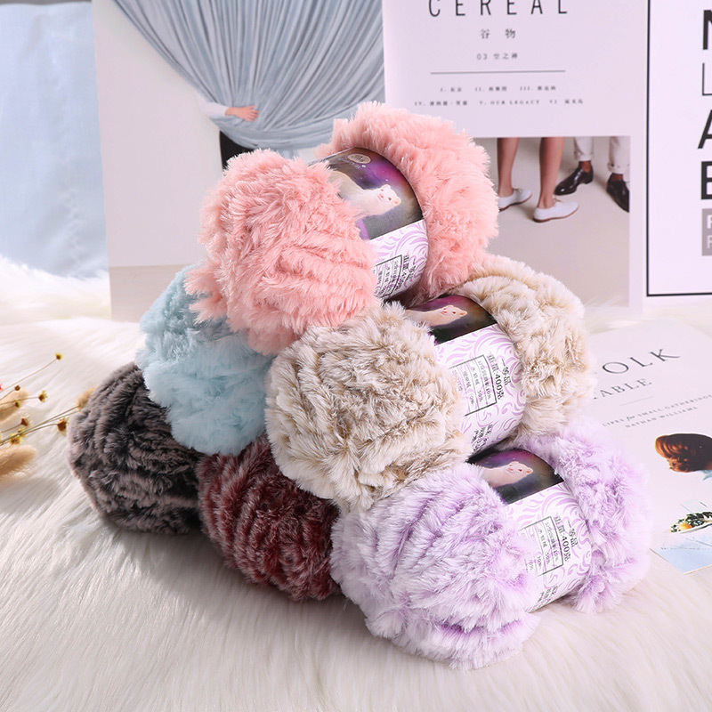 Mink Wool Hand-Woven Imitation Fur Hand Knitting Yarn Mink Fur Scarf Coarse Wool Hand Knitting Yarn Fur Thread Scarf