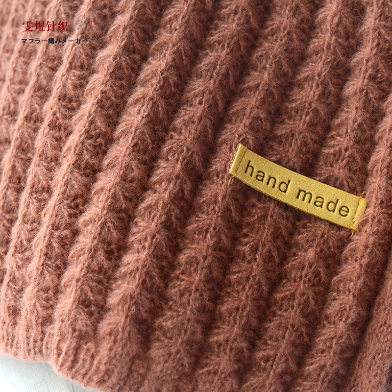 Winter Korean Style Ins Style Grain of Rice Monochrome Scarf Warm Thickened Knitting Scarf Manufacturer Knitting Scarf