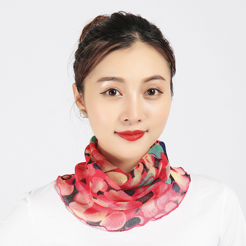 TikTok Same Mask Sun Protect Style Internet Celebrityion Korean ICE Cotton Veil Ear Hanging Gold Silk Mask Voile Scarf