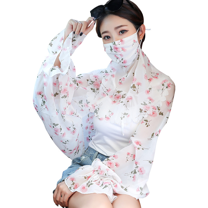 Summer Shawl Thin UV Protection Driving and Biking Artifact Veil Female Face Cover Bandana Cloak Voile Scarf